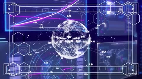 Future Technology Analytics Interface with Holographic Globe and Data Visuals
