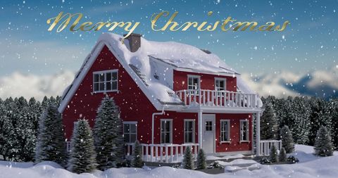 Beautiful Snow-Covered House in Winter Wonderland Picture - Download Free Stock Images Pikwizard.com