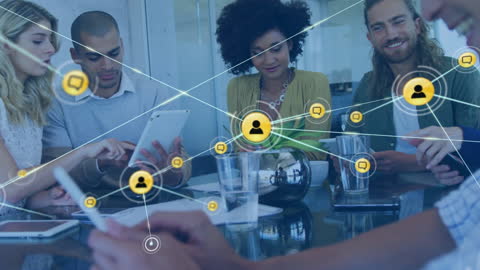 Diverse Team Connecting Through Digital Network