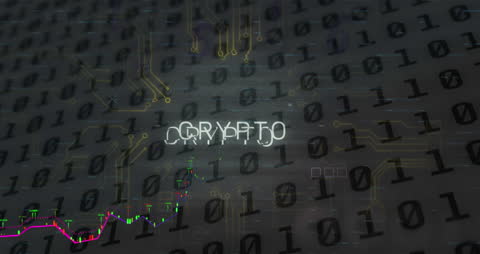 Animated Interface with Crypto Data and Binary Code