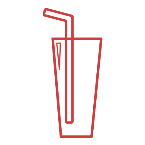red transparent glass with straw icon for summer drinks - Download Free Stock Videos Pikwizard.com