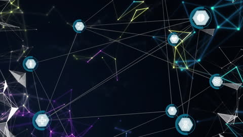 Abstract Network Connections with Digital Healthcare Icons