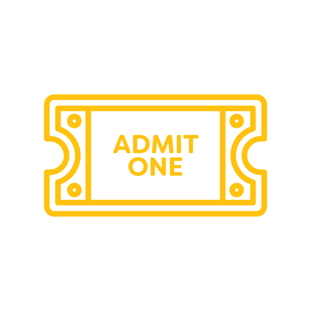 Yellow Admit One Ticket on Transparent Background for Events and Shows - Download Free Stock Videos Pikwizard.com