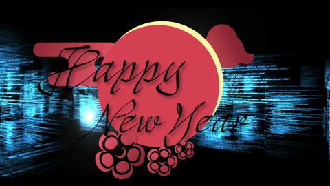 Festive New Year Animation with Glowing Lights