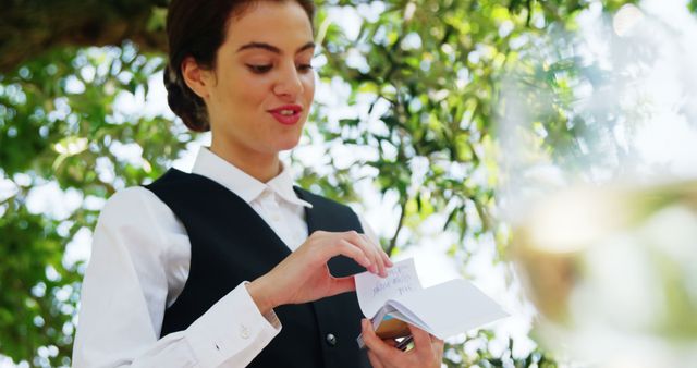 Waitress Taking Order at Outdoor Cafe - Download Free Stock Images Pikwizard.com