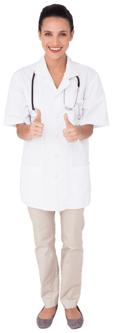 smiling nurse giving thumbs up in medical attire transparent background - Download Free Stock Videos Pikwizard.com