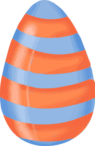 Transparent floating colorful striped ornamental egg design