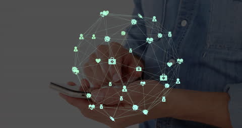 Digital Connections Network Concept with Smartphone Interaction