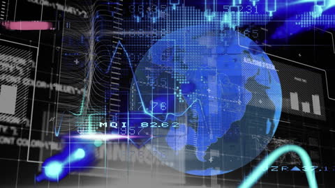 Global Finance Animation with Data Analytics and Rotating Earth