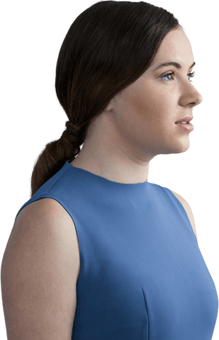 Transparent Profile View of Businesswoman in Blue Dress - Download Free Stock Videos Pikwizard.com