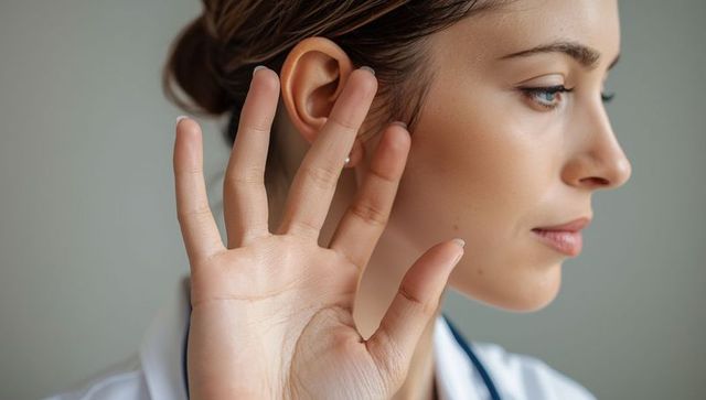 Medical Professional Listening Gesture in Clinical Setting