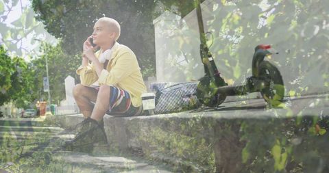 Urban Lifestyle Double Exposure Abstract with Tech and Nature