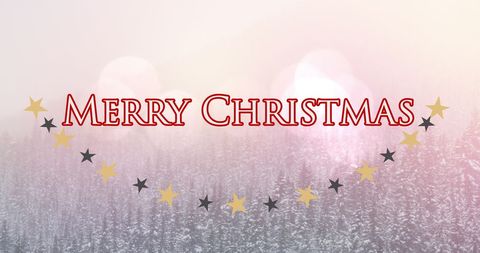 Merry Christmas Winter Landscape with Festive Text - Download Free Stock Images Pikwizard.com
