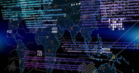 World Map Overlay with Digital Data Streams - Download Free Stock Images Pikwizard.com