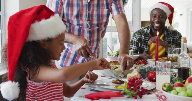 Family Celebrating Christmas Meal Together - Download Free Stock Images Pikwizard.com