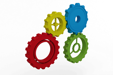 Transparent Multicolored Plastic Gears Interlocking Mechanism - Download Free Stock Videos Pikwizard.com
