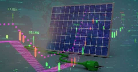 Solar energy investor market trends analysis with financial graphs