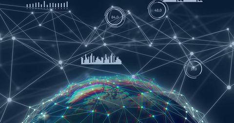Digital Network and Data Connections on 3D Globe Visualization - Download Free Stock Images Pikwizard.com