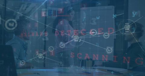 advanced cybersecurity detection in corporate office - Download Free Stock Images Pikwizard.com