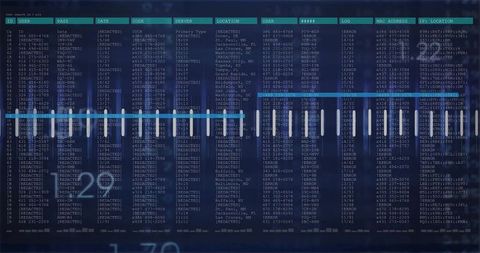 Cybersecurity dashboard analyzing data streams in real-time