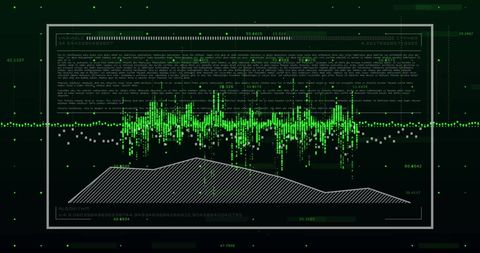 Abstract Green Data Visualization Concept on Black Background