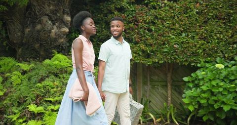 African American Couple on Leisurely Picnic Outdoors in Park