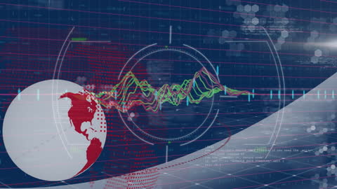 Global Financial Data and Technology Background with Graphic Elements