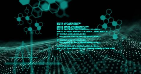 Digital Data Flow with Chemical Compounds on Mesh - Download Free Stock Images Pikwizard.com