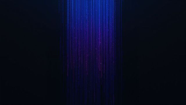 Futuristic blue and violet neon streaks in digital void