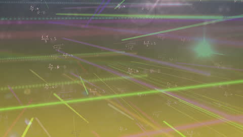 Dynamic Abstract Math and Light Streaks Animation