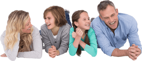 Transparent Background Happy Family Relaxing Together