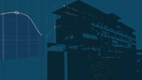 Futuristic Stock Market Trends Overlaying Architect Background