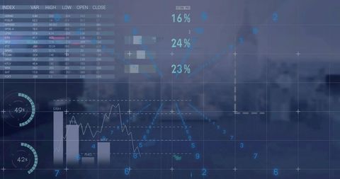 Digital Data Processing Overlaid on City Landscape - Download Free Stock Images Pikwizard.com
