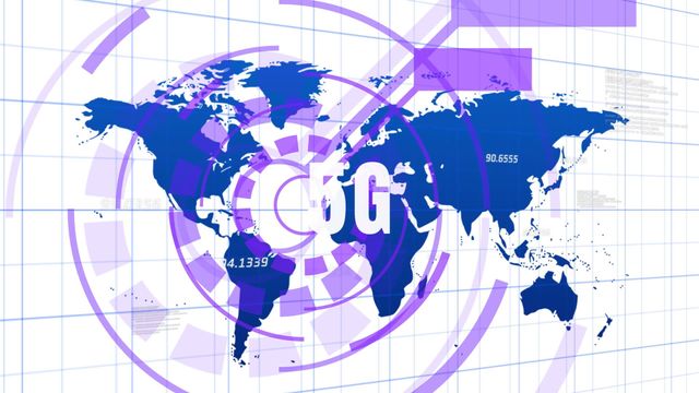 Visual represents global 5G network coverage integration with digital interface design. Suitable for presentations on technology advancements, telecom industry infographics, and marketing materials for companies showcasing 5G capabilities. Ideal for articles, blogs, and videos discussing cutting-edge mobile networks, digital transformation, and advancements in connectivity.