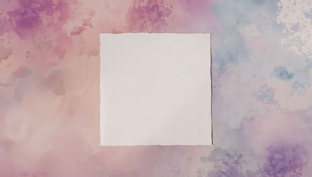 Blank paper on pastel watercolor background