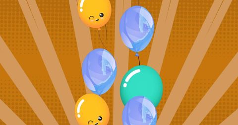 Colorful Cartoon Balloons Floating on Festive Background - Download Free Stock Images Pikwizard.com