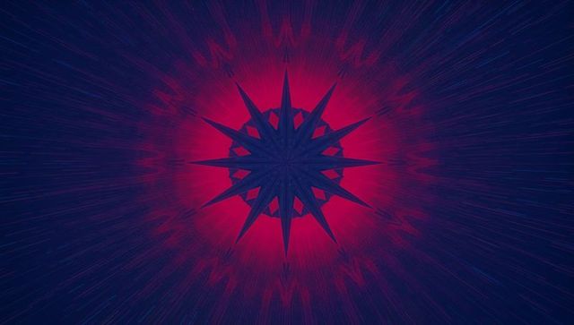 Symmetric Star in Vibrant Futuristic Abstract Space