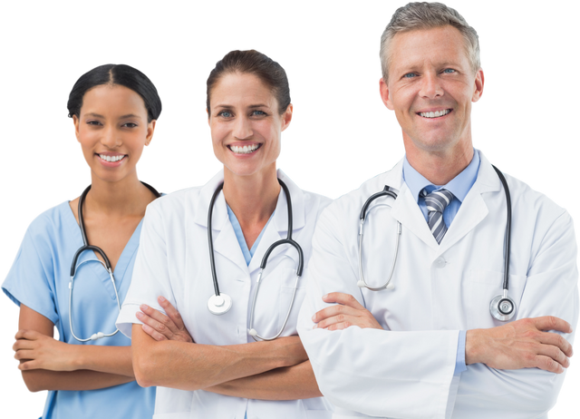 Confident Transparent Medical Team Standing Arms Crossed - Download Free Stock Videos Pikwizard.com