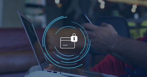 Secure Online Transaction with Smartphone and Laptop - Download Free Stock Images Pikwizard.com