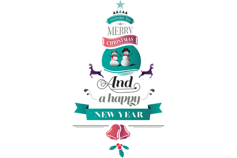 Transparent Merry Christmas and Happy New Year Vector Design