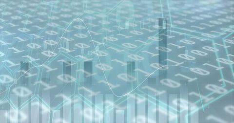 Financial Data with Binary Overlay and Graph Lines - Download Free Stock Images Pikwizard.com