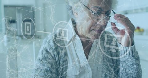 Senior Woman Exploring Technology Connections