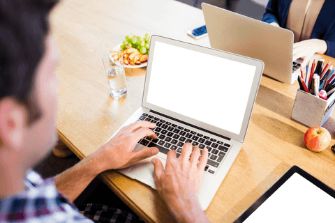 person using transparent laptop with black screen at desk - Download Free Stock Videos Pikwizard.com
