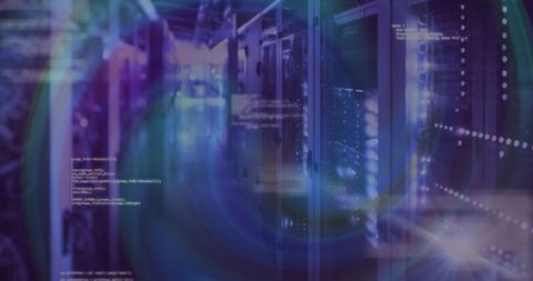 Digital Interface in Modern Server Room with Data Streams - Download Free Stock Images Pikwizard.com