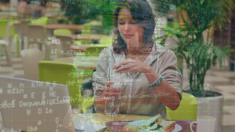 Data Processing and Technology Concept with Woman at Laptop