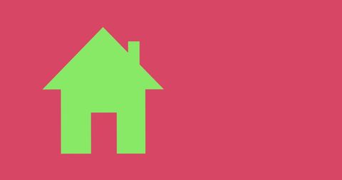 Minimalist Green House Icon on Vibrant Pink Background - Download Free Stock Images Pikwizard.com