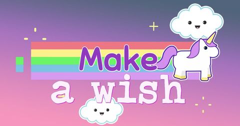 Whimsical Unicorn Motivation With Cheery Clouds and Rainbow - Download Free Stock Images Pikwizard.com