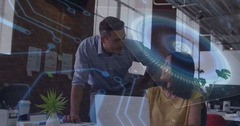 Digital Collaboration in Modern Office Workspace