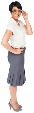 Confident Biracial Businesswoman Holding Glasses Transparent Background