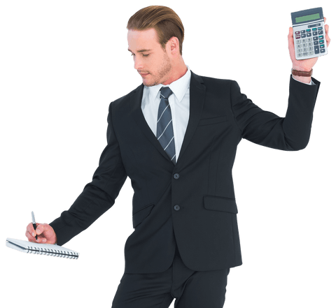 businessman in suit holding calculator on transparent background - Download Free Stock Videos Pikwizard.com
